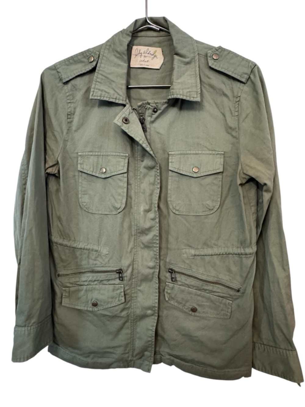 Lily Aldridge Military Cargo Retro Light Olive Utility Jacket Women’s S
